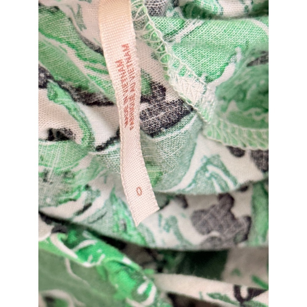 Free People Midi Dress Womens 0 Green Tropical Linen Blend - Picture 5 of 7